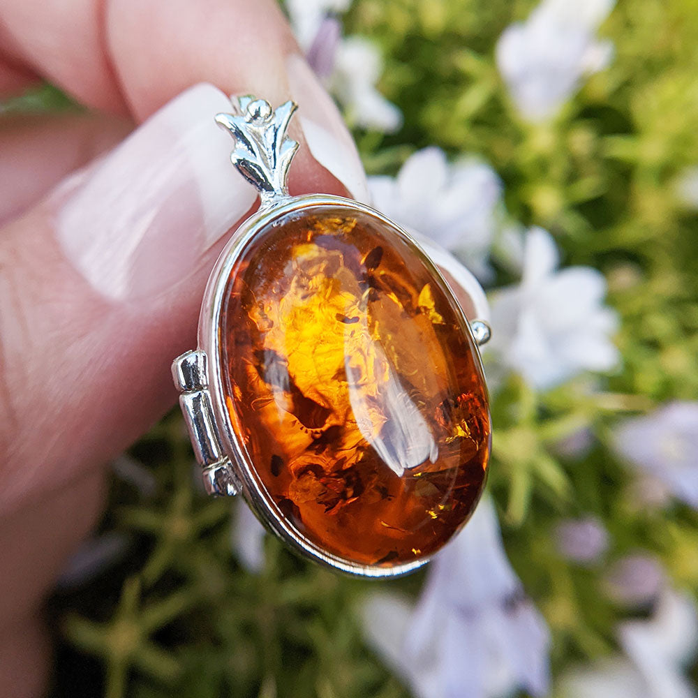 amber locket necklace