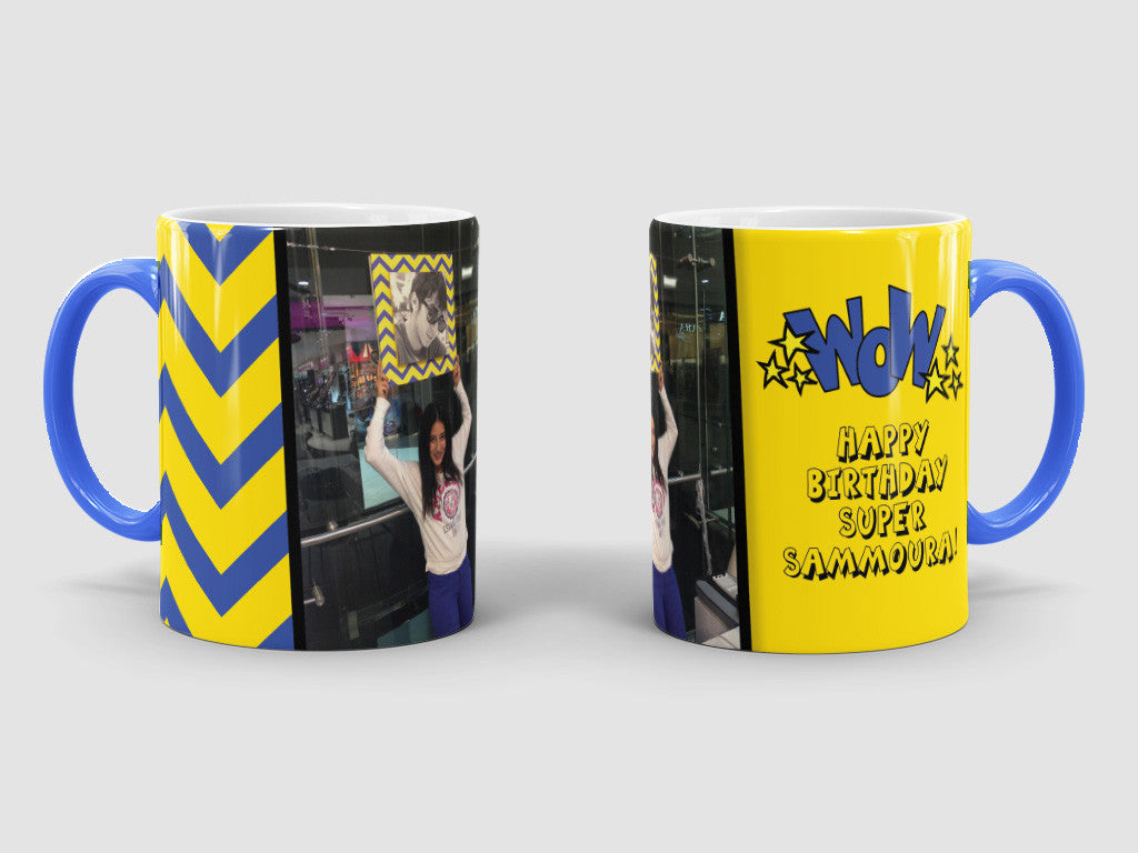 Personalized Happy Birthday Mugs · Custom Designed Photo