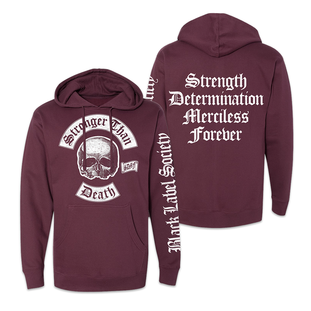 Stronger Than Death SDMF Maroon Hoodie - Black Label Society US product image