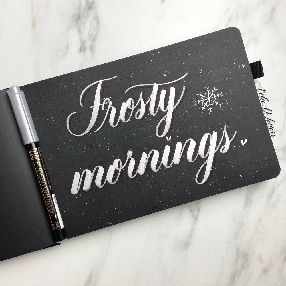 Frosty mornings lettering from Andra