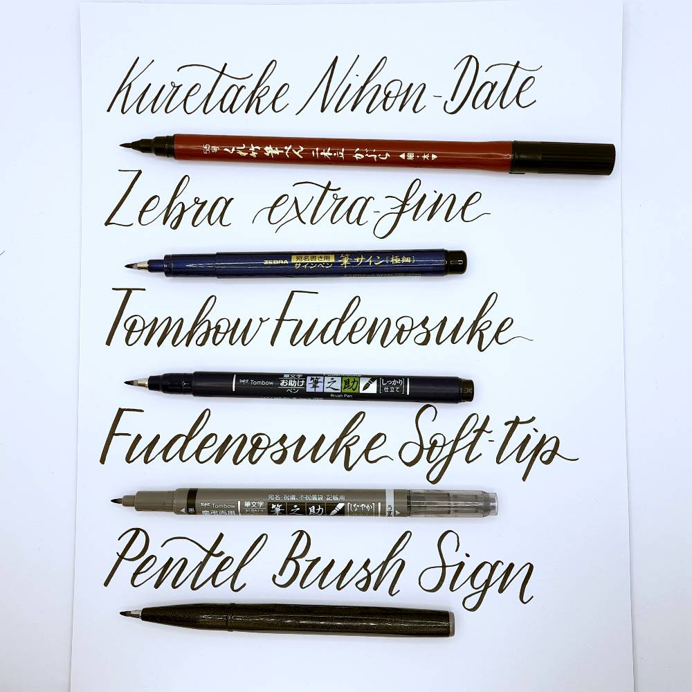 5 small-tip brush pens put to the test