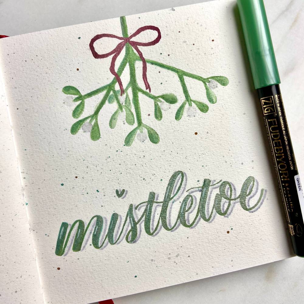 Mistletoe lettering from Andra