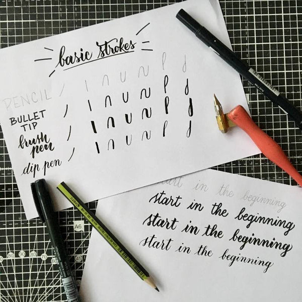 Success at modern calligraphy starts with the basic strokes