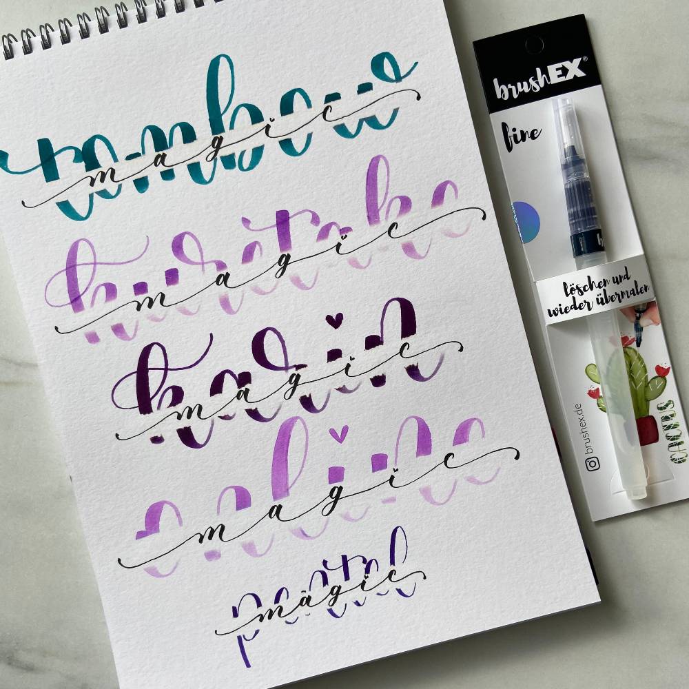 Erase the ink from many popular brush pens with brushEX