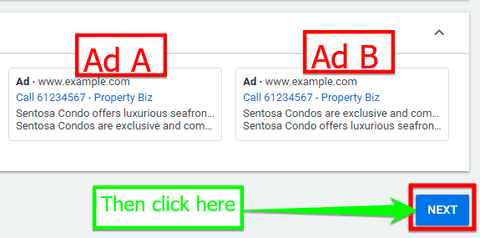 A/B testing which ad will perform better