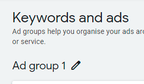 planning your Ad Group