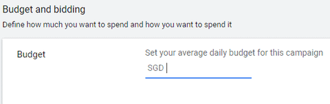 Define your daily budget in Google Ads