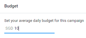 Define an average daily budget for your search campaign