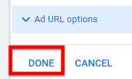 click done to proceed to the next step of your call ad creation