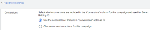 Account-level conversion settings in Google Ads