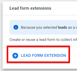 click the plus icon (in blue) to create a lead form