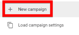 creating a new Google Ads campaign from scratch