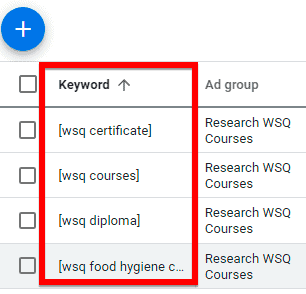 Notation for exact match are square brackets