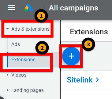 Adding an ad extension in Google Ads