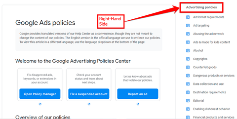Advertising policies in Google Ads