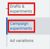 Creating a new campaign experiment