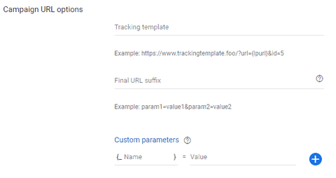 In campaign URL options, fill up the tracking template when using a third-party tracking system