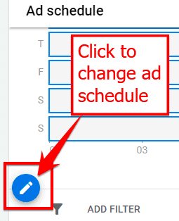 Click this to change ad schedule