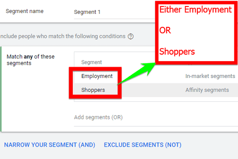 Example of OR-ing Audience Segments