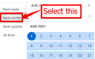 getting google keyword forecast for next month