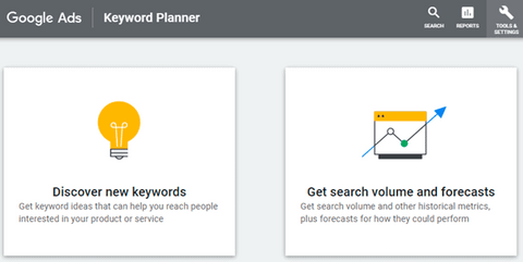 Google Keyword Planner interface