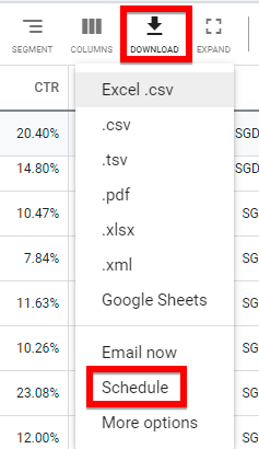 How to download your Google Search Terms report