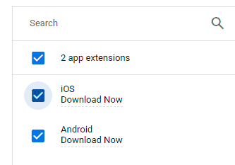 iOS app and Android app extensions