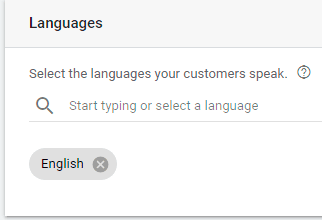 selecting the language that your customers speak