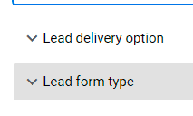 lead delivery option and lead form type