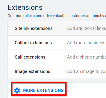 click "more extensions"