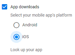 select iOS or Android as your mobile app platform