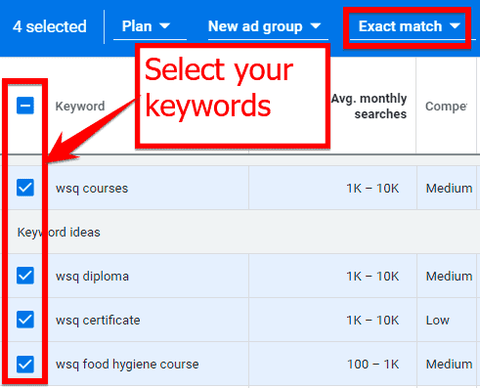 Selecting your keywords to get a forecast
