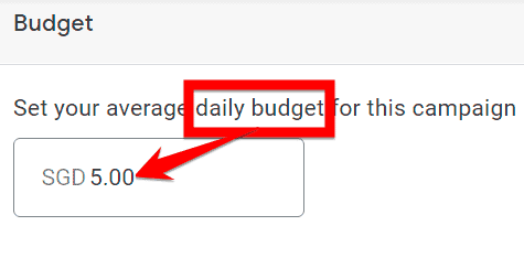 setting an average daily budget