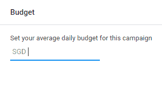 enter your average daily budget in Google Ads