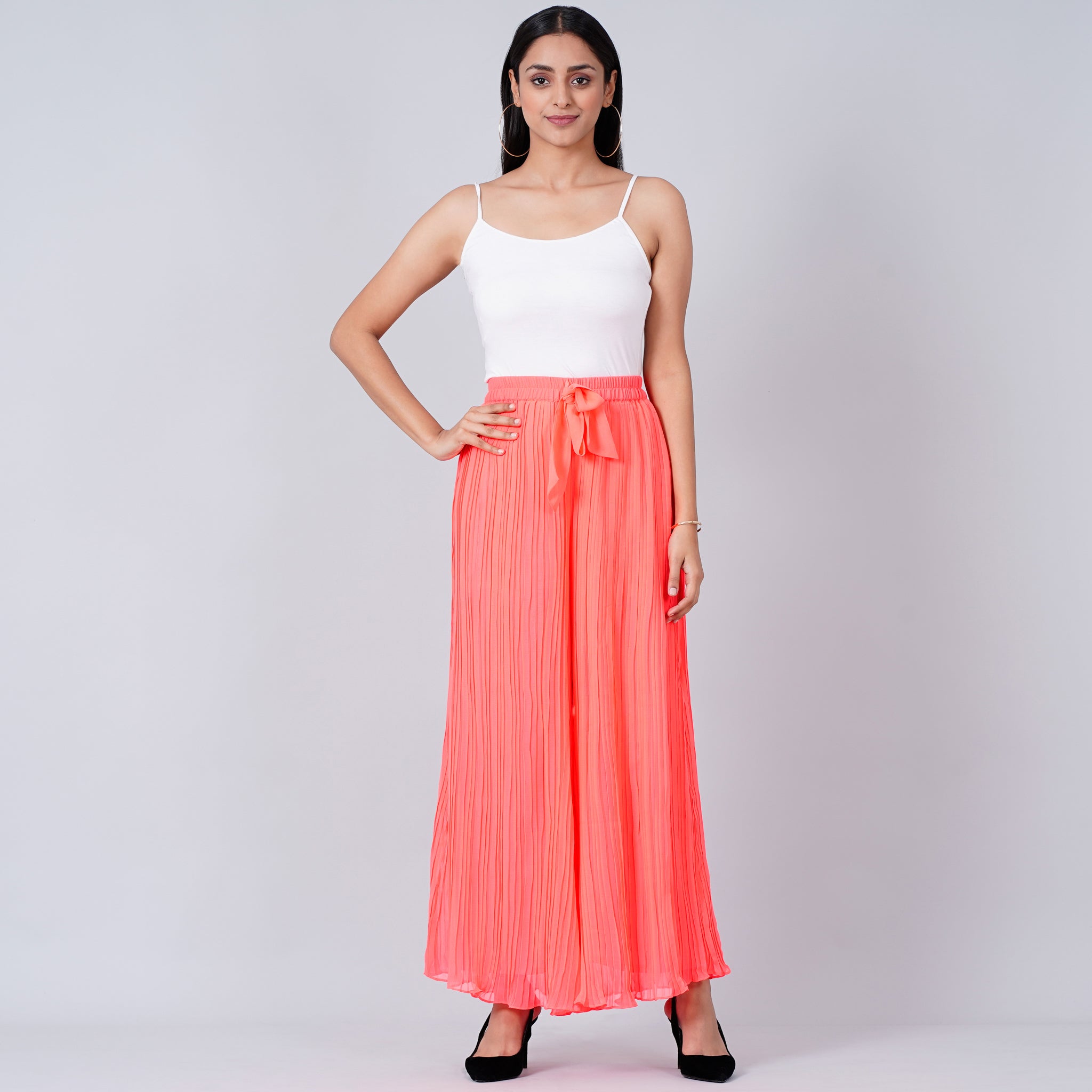 Red Pleated Palazzo – First Resort by Ramola Bachchan