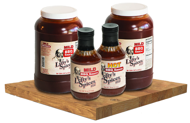 Lefty’s gluten free bbq sauce in regular 18oz and gallon size