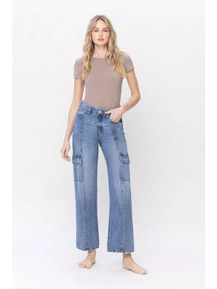  high rise dad cargo jean