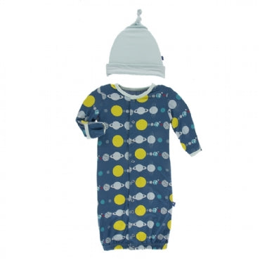 TWILIGHT PLANETS LAYETTE GOWN CONVERTER & KNOT HAT SET