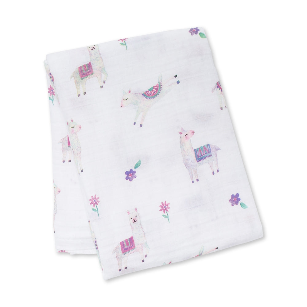 muslin swaddle - llama