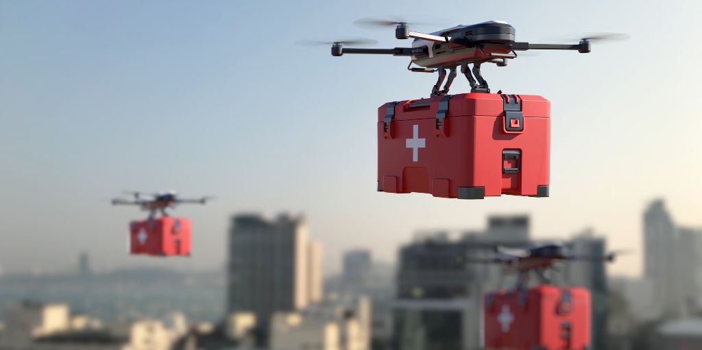 Trasporto beni emergenziali drone