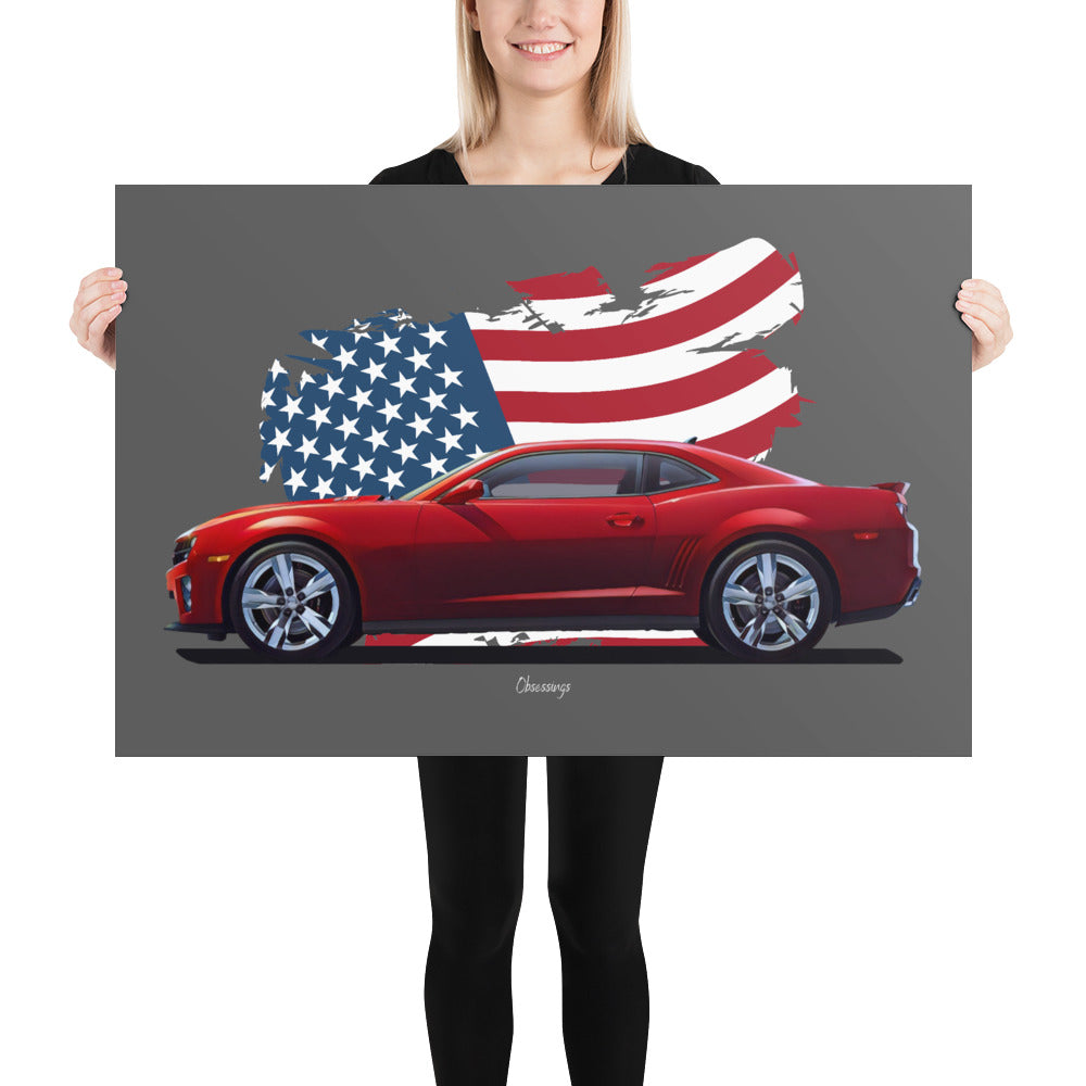 Poster of 2012 Chevrolet Camaro ZL1 - Red - Origin series – Obsessings