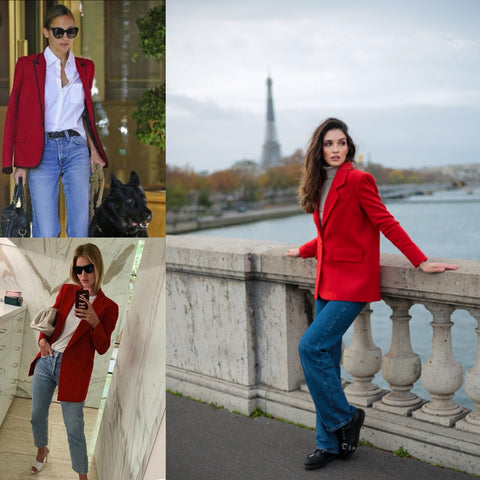 Comment porter un manteau fuchsia avec un pantalon rouge (4 tenues