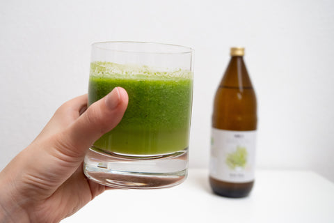 Aloe Vera Saft in grünen Smoothies