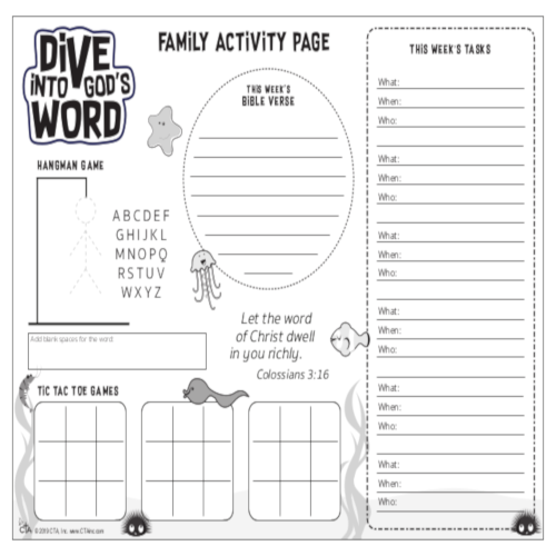 Sunday School Craft Activity Pages