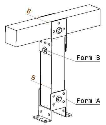 U-bügel M16 4 Seiten Rohr 90x90 Electr. Verzinkt Zarri H=124 - UDS