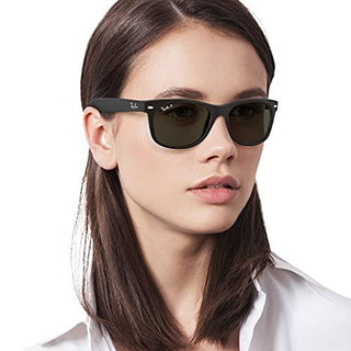 Ray-Ban RB2132 New Wayfarer Sunglasses, Black Rubber/Polarized Green, –  4aShopOnline