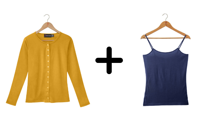 SilkLiving Saffron and Navy clothing