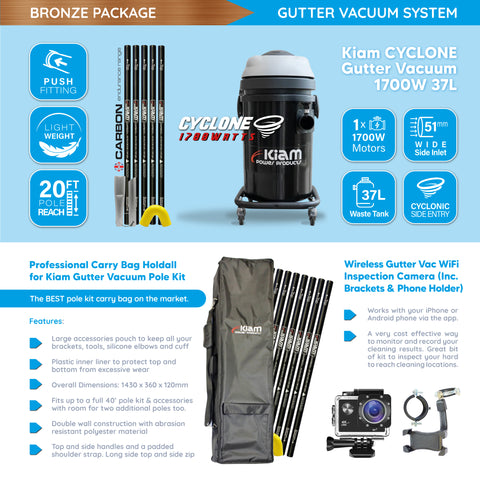 Gutter cleaning equipment in the Bronze Exterior cleaning package