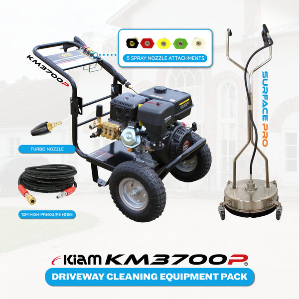 Driveway Cleaning Pack (KM3600DXR Plus Diesel Pressure Washer, 30m Hose Reel, SurfacePro 18 And Turbo Nozzle)