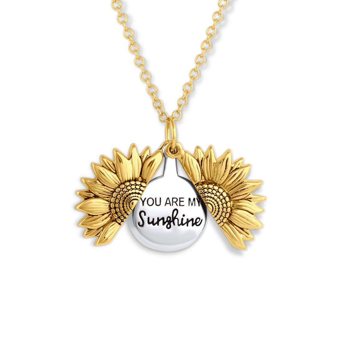 Buy Inspirational Necklace I'll Be There for You Sunflower Open Locket 14K  Gold Plated Gifts for Women Girls at Amazon.in